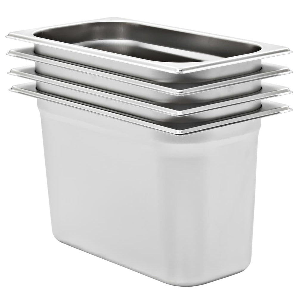 GN 1/3 Edelstahl Gastronormbehälter, 4er-Set