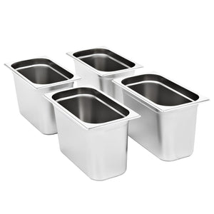 GN 1/3 Edelstahl Gastronormbehälter, 4er-Set