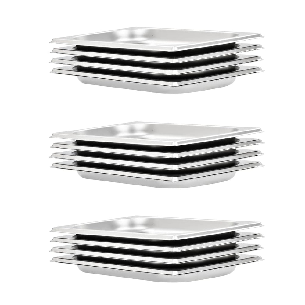 GN 1/4 Edelstahl Gastronormbehälter, 12er-Set