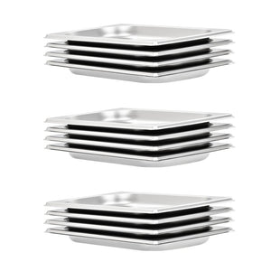 GN 1/4 Edelstahl Gastronormbehälter, 12er-Set