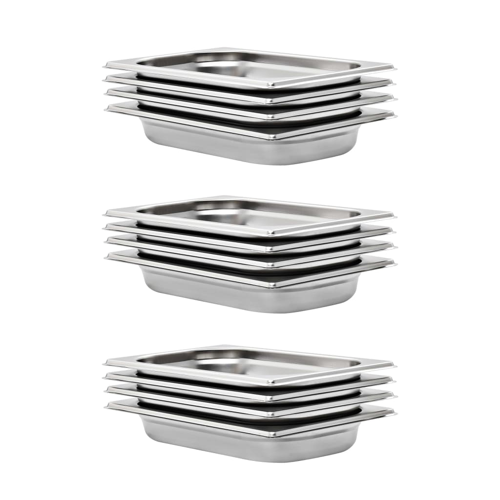 Gastronormbehälter GN 1/4, 40mm, Edelstahl, 12er-Set