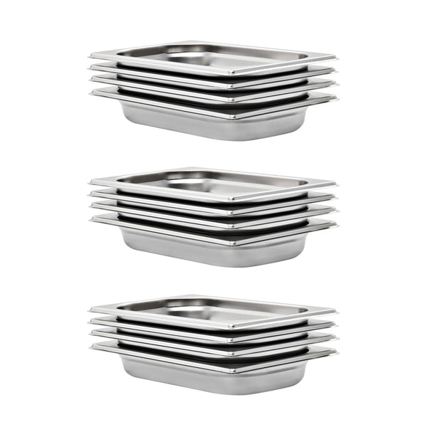 Gastronormbehälter GN 1/4, 40mm, Edelstahl, 12er-Set