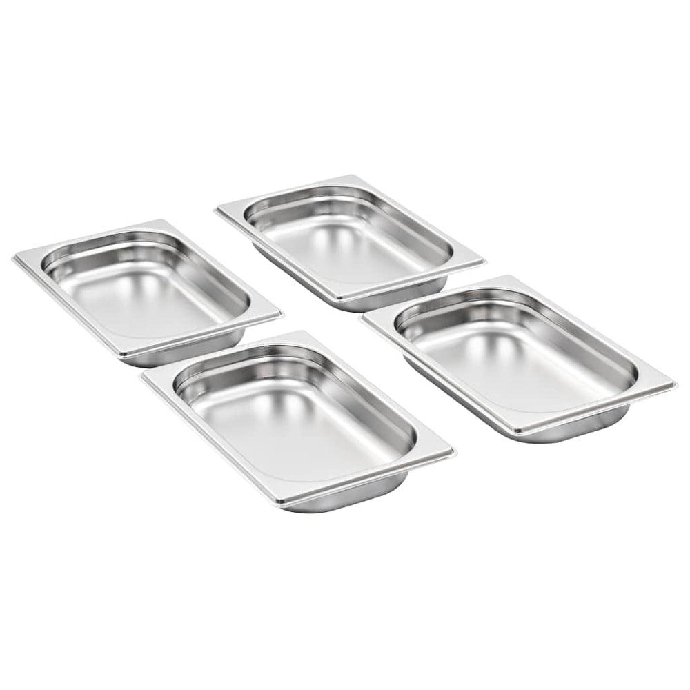 vidaXL Gastronorm Containers 12 pcs. GN 1/4 40 mm Stainless Steel
