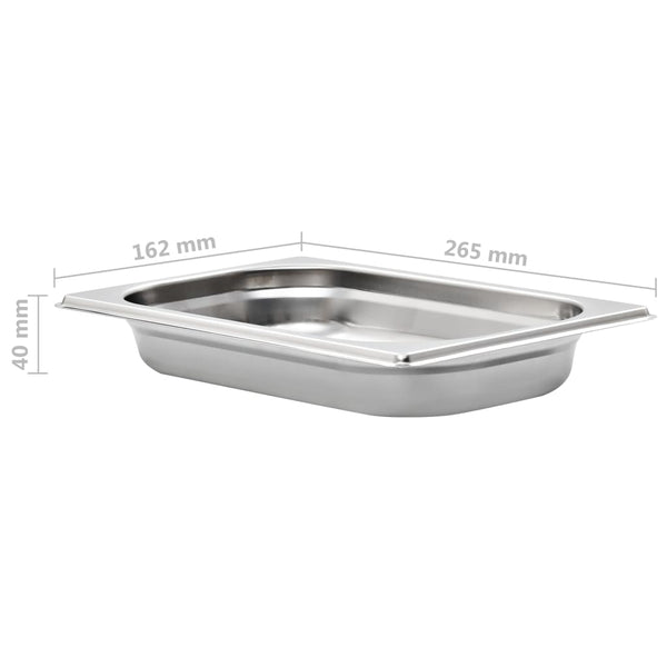 Gastronormbehälter GN 1/4, 40mm, Edelstahl, 12er-Set