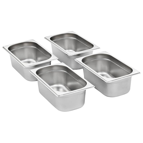 Gastronormbehälter GN 1/4 Edelstahl 8er-Set