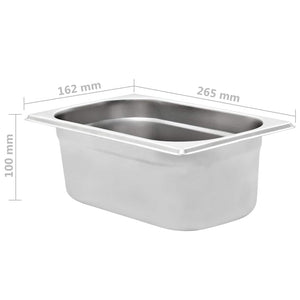 Gastronormbehälter GN 1/4 Edelstahl 8er-Set