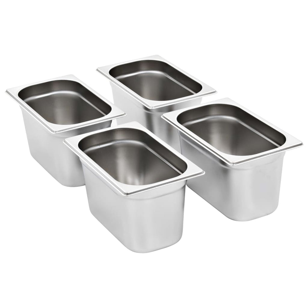 GN 1/4 Edelstahl Gastronormbehälter 4er Set