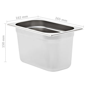 GN 1/4 Edelstahl Gastronormbehälter 4er Set