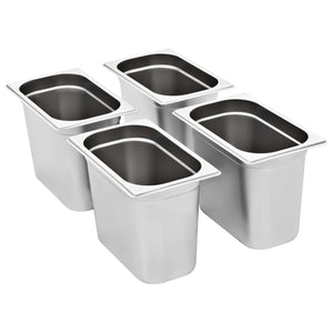 GN 1/4 Gastronormbehälter Edelstahl 4er Set