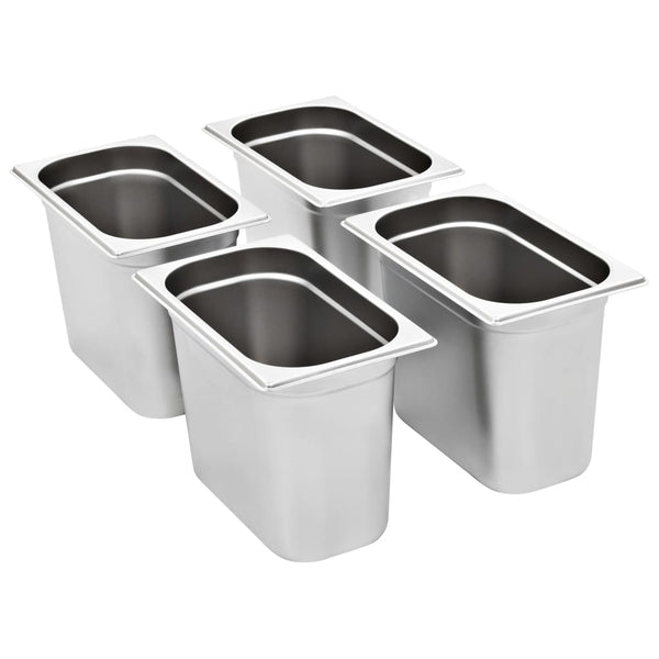 GN 1/4 Gastronormbehälter Edelstahl 4er Set