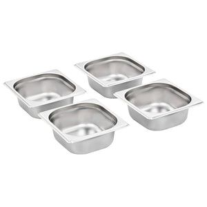 Gastronormbehälter GN 1/6 Edelstahl, 12er-Set