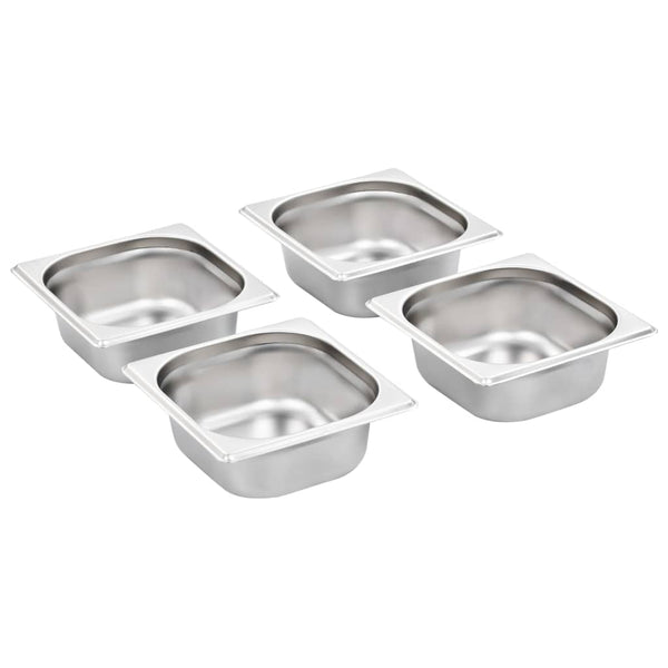 Gastronormbehälter GN 1/6 Edelstahl, 12er-Set