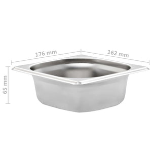 Gastronormbehälter GN 1/6 Edelstahl, 12er-Set