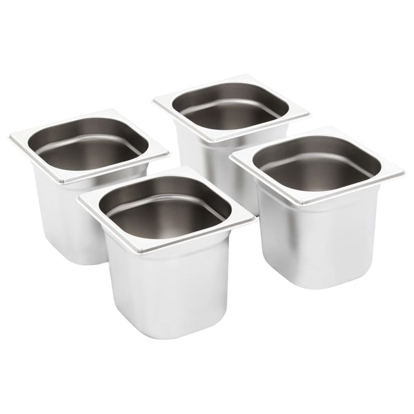 GN 1/6 Gastronormbehälter, 8er Set, Edelstahl