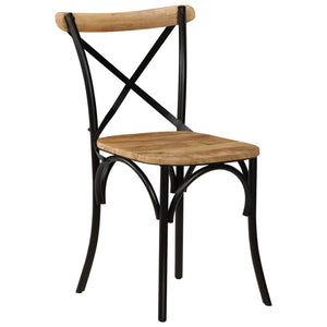 vidaXL Chaises croisées 2 pcs Noir Bois de manguier massif