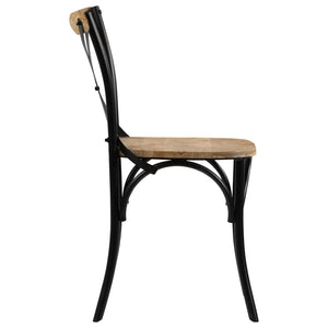 vidaXL Chaises croisées 2 pcs Noir Bois de manguier massif