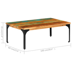 vidaXL Table basse 100x60x35 cm en bois de récupération massif