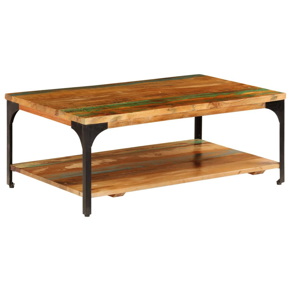vidaXL Table basse avec étagère 100x60x35 cm en bois de récupération massif