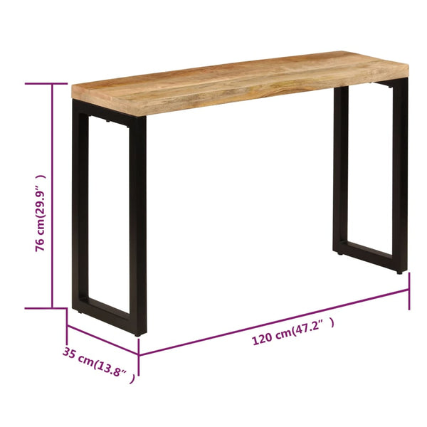 Konsolentisch 120x35x76 cm Stahl und Massivholz Mango