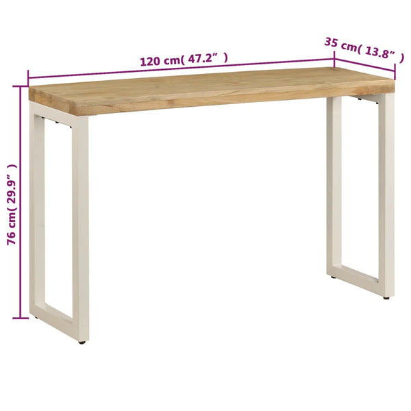 Konsolentisch 120x35x76 cm Stahl und Massivholz Mango