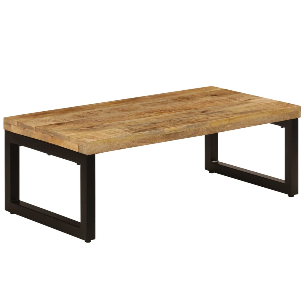 vidaXL Table basse 100x50x35 cm Bois de manguier massif et acier