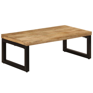 Couchtisch 100x50x35 cm Massivholz Mango und Stahl
