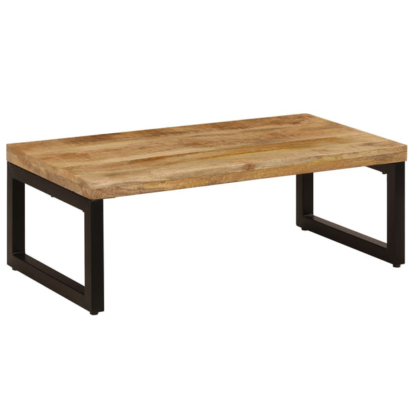 Couchtisch 100x50x35 cm Massivholz Mango und Stahl