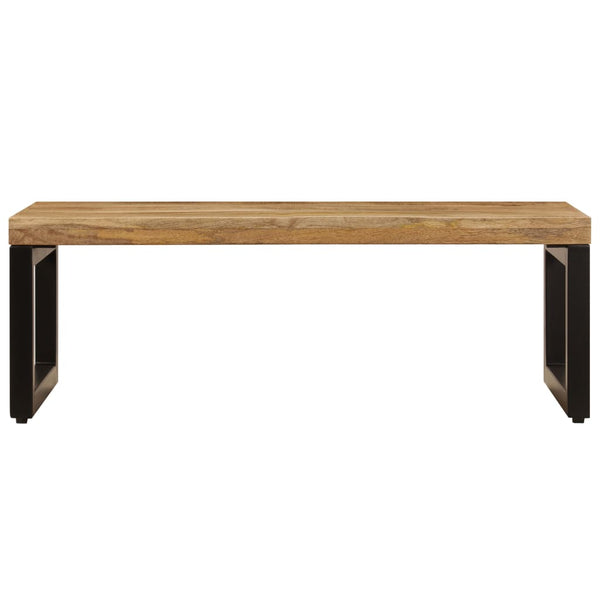 Couchtisch 100x50x35 cm Massivholz Mango und Stahl