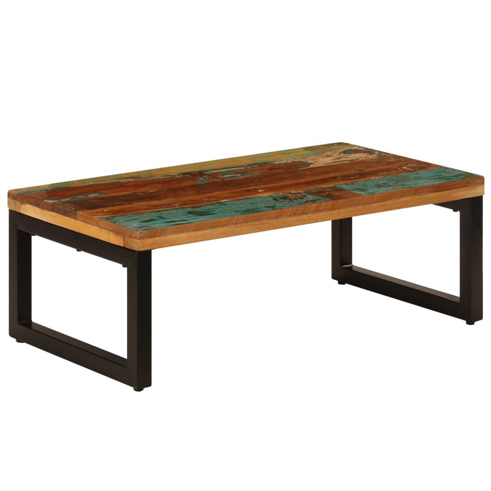 vidaXL Table basse 100x50x35 cm bois de récupération et acier