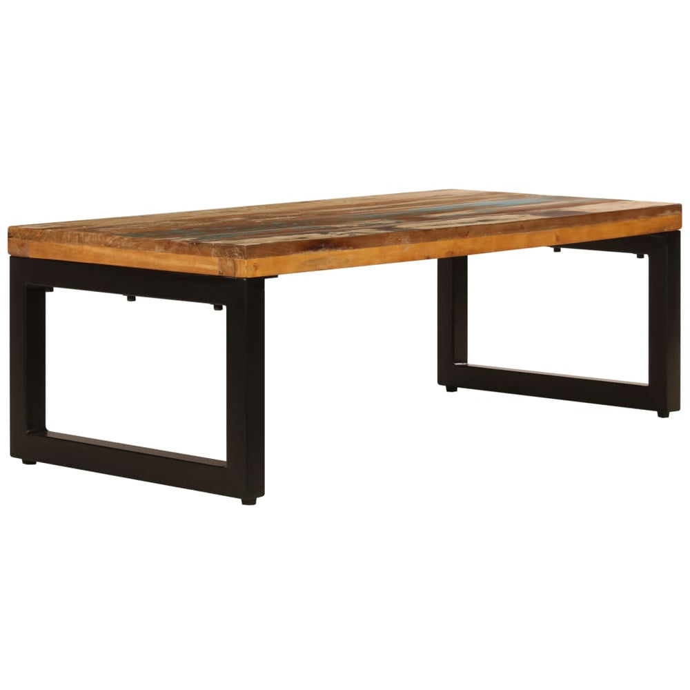 vidaXL Table basse 100x50x35 cm bois de récupération et acier