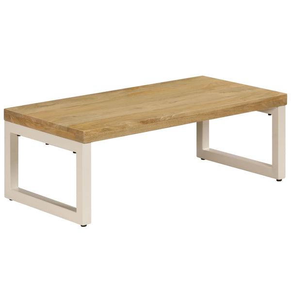 Couchtisch 100x50x35 cm Massivholz Mango und Stahl
