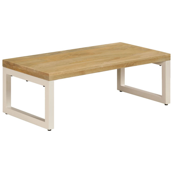 Couchtisch 100x50x35 cm Massivholz Mango und Stahl