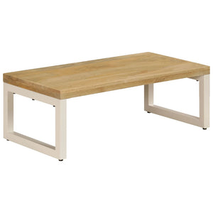 Couchtisch 100x50x35 cm Massivholz Mango und Stahl