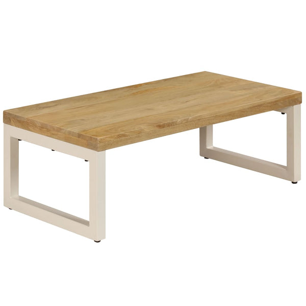 Couchtisch 100x50x35 cm Massivholz Mango und Stahl