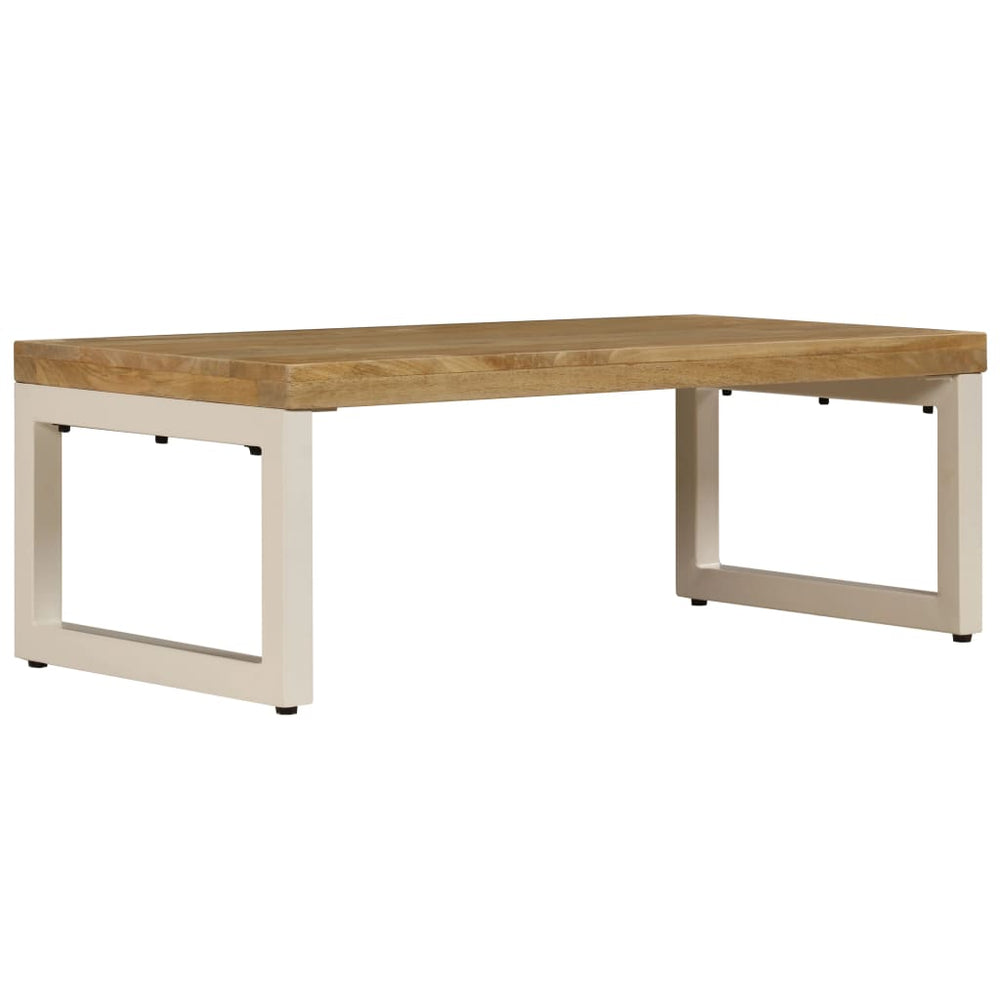 vidaXL Table basse 100x50x35 cm Bois de manguier massif et acier