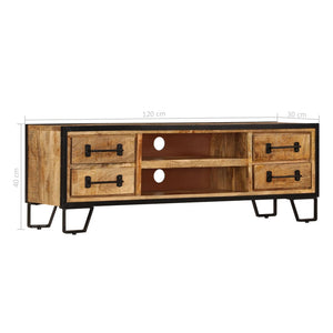 TV-Schrank mit Schubladen 120x30x40 cm Massivholz Mango