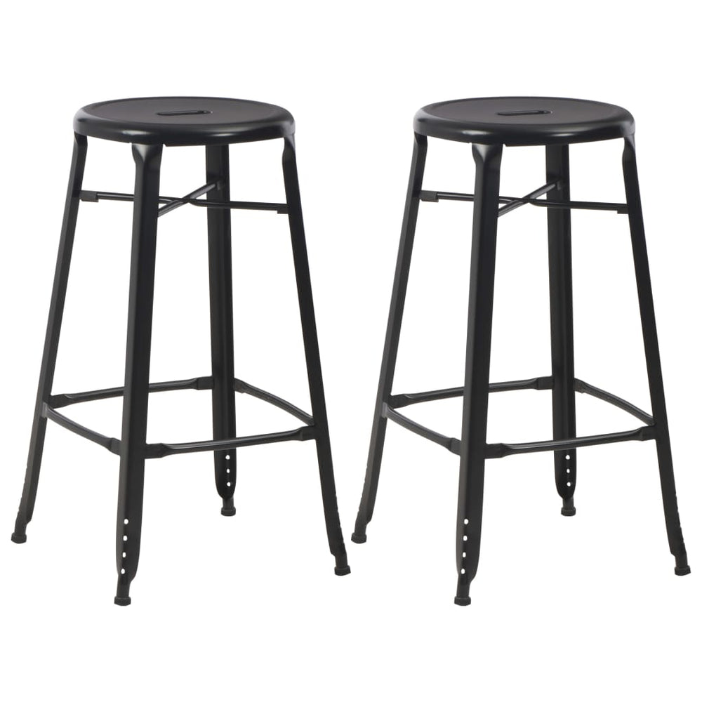 vidaXL Bar Stools 2 pcs Black Steel