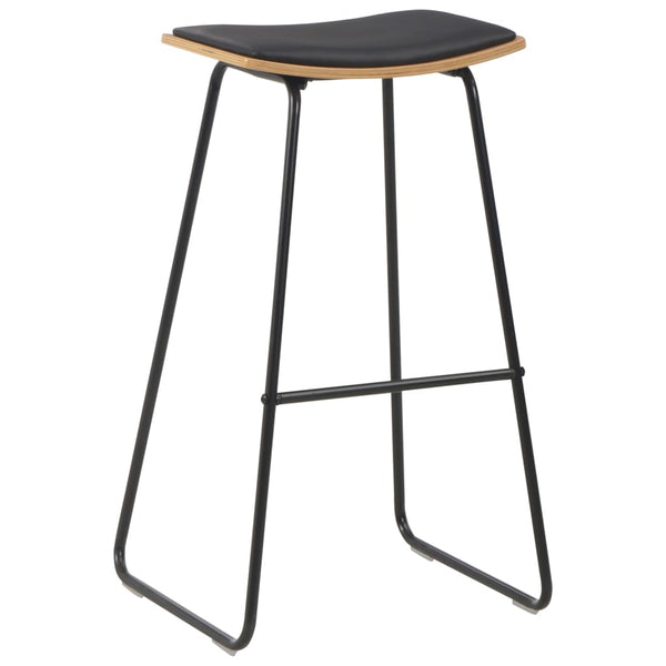vidaXL Tabourets de bar 2 pcs Similicuir Noir