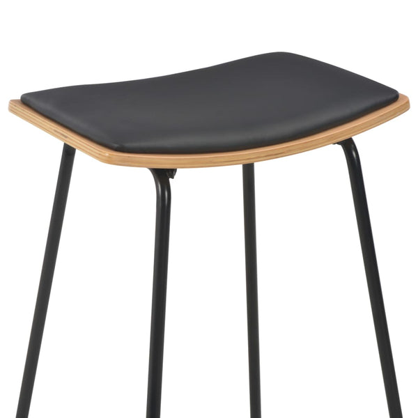 vidaXL Tabourets de bar 2 pcs Similicuir Noir