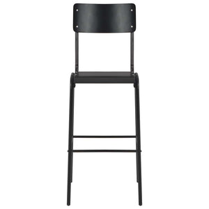 Barhocker 2 Stk. Schwarz Massives Sperrholz Stahl