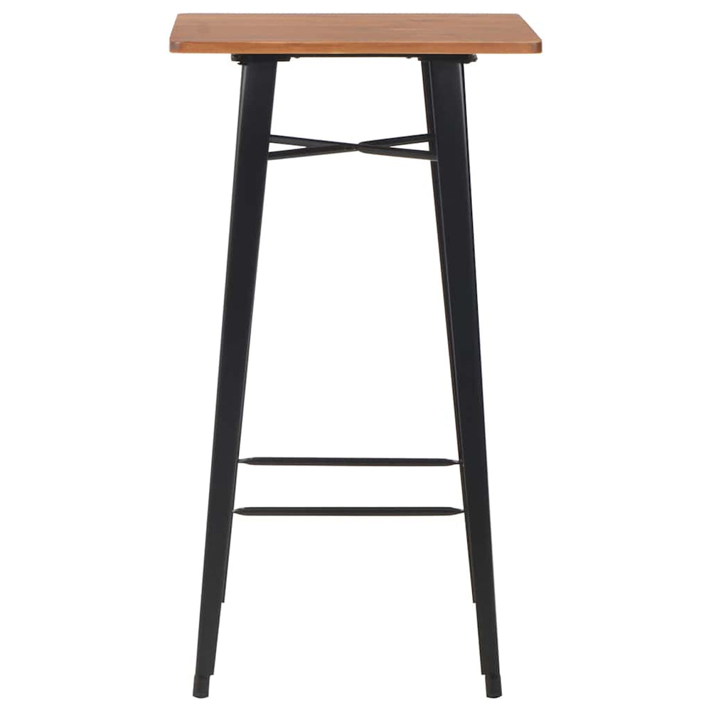 vidaXL Table de bar noir 60x60x108 cm bois de pin massif et acier