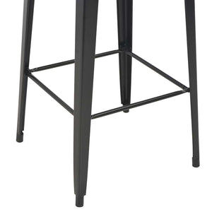 Bartisch Schwarz 60×60×108 cm Kiefer Massivholz und Stahl