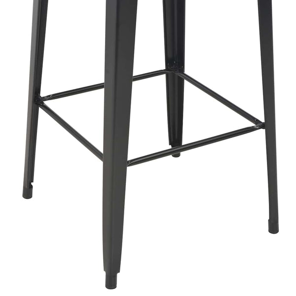 Bartisch Schwarz 60×60×108 cm Kiefer Massivholz und Stahl