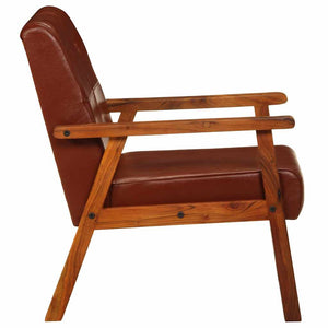 vidaXL Armchair Brown Genuine Leather