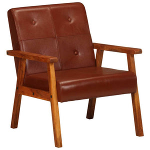 vidaXL Armchair Brown Genuine Leather