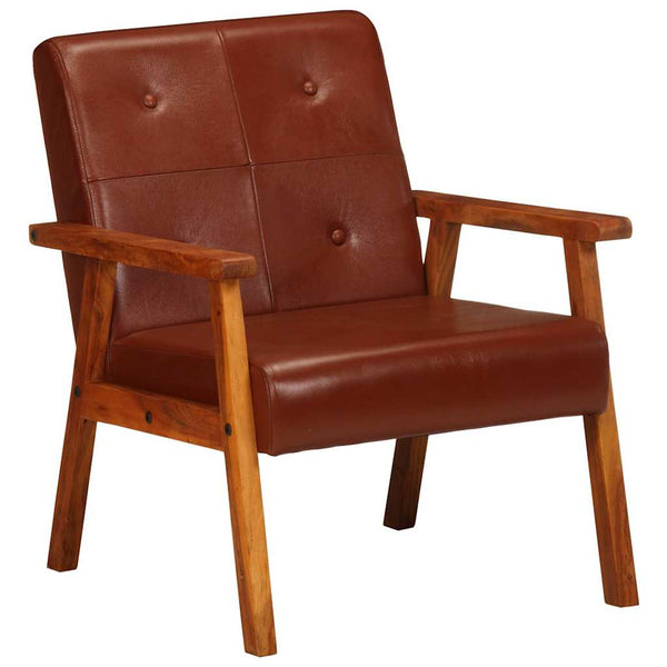 vidaXL Armchair Brown Genuine Leather