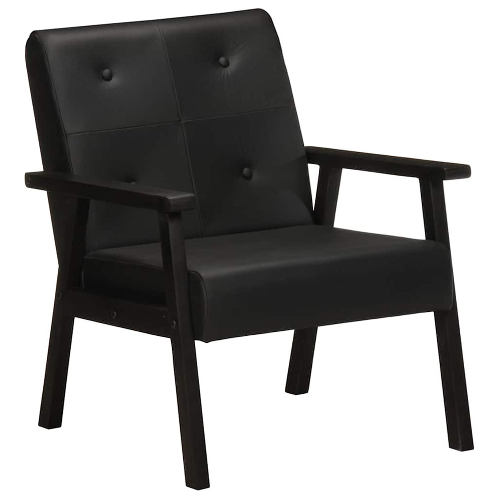 vidaXL Armchair Black Genuine Leather