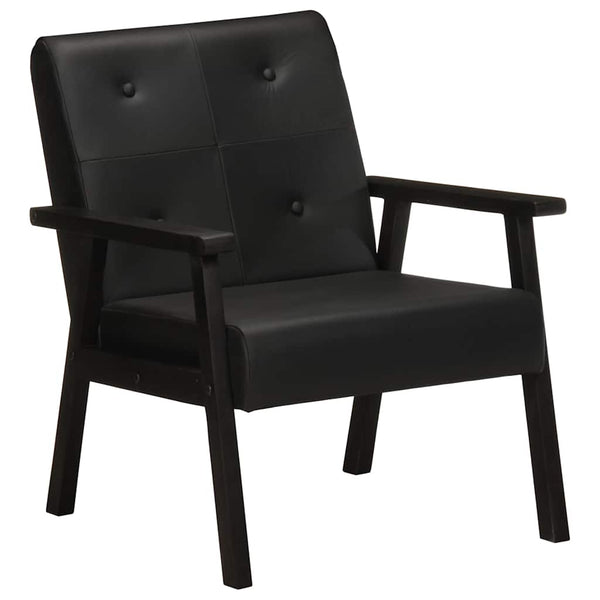 vidaXL Armchair Black Genuine Leather