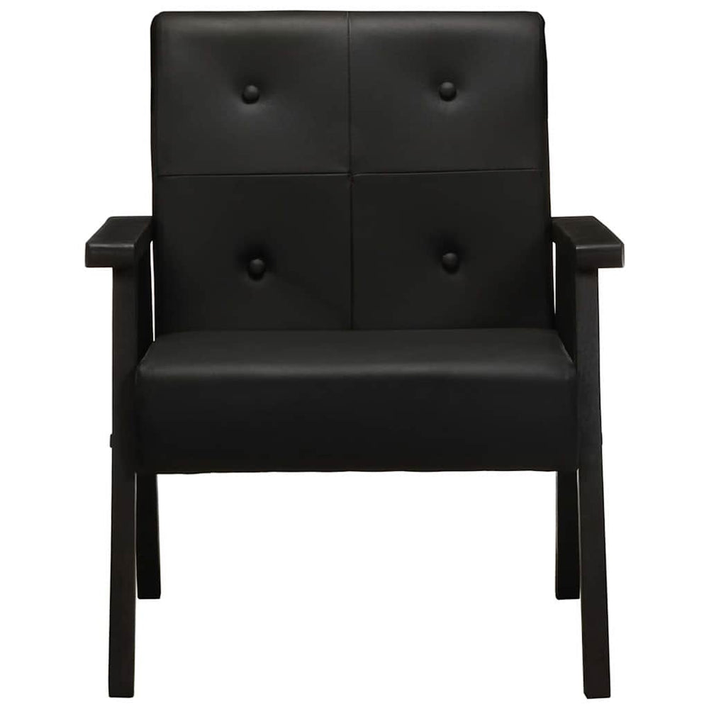 vidaXL Armchair Black Genuine Leather