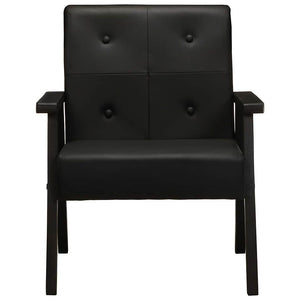 Sessel Schwarz Echtleder